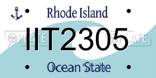 IIT2305 Rhode Island License Plate