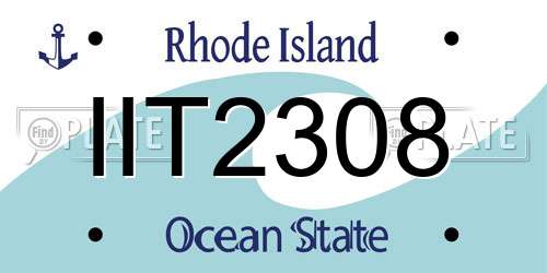 IIT2308 Rhode Island License Plate
