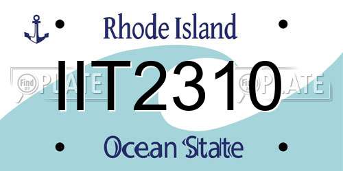 IIT2310 Rhode Island License Plate