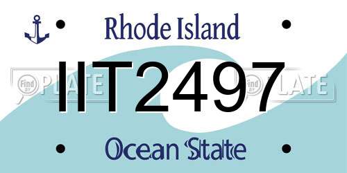 IIT2497 Rhode Island License Plate