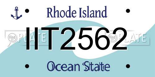IIT2562 Rhode Island License Plate