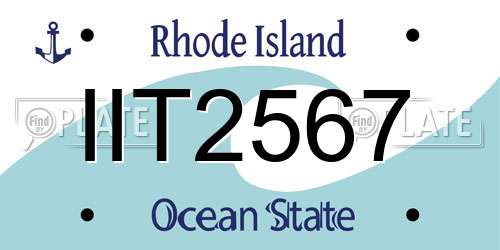 IIT2567 Rhode Island License Plate