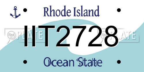 IIT2728 Rhode Island License Plate
