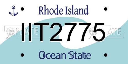 IIT2775 Rhode Island License Plate