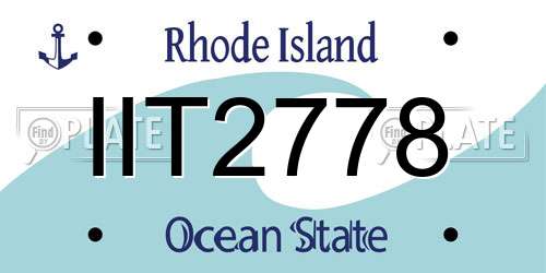 IIT2778 Rhode Island License Plate