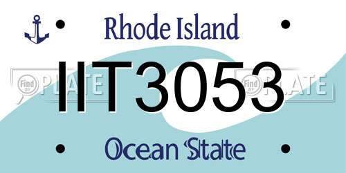 IIT3053 Rhode Island License Plate