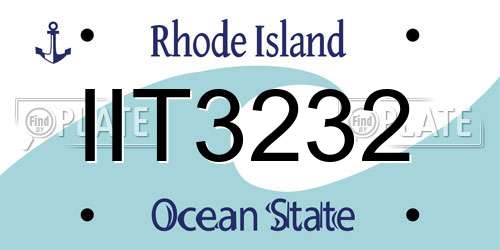 IIT3232 Rhode Island License Plate