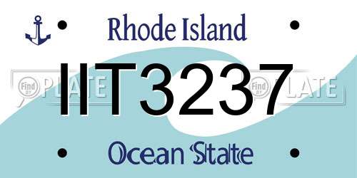 IIT3237 Rhode Island License Plate