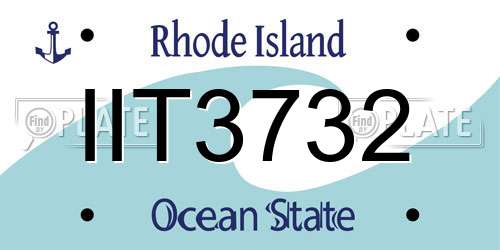 IIT3732 Rhode Island License Plate