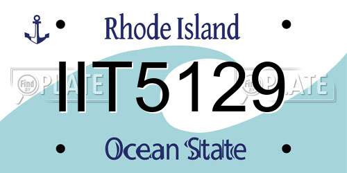 IIT5129 Rhode Island License Plate