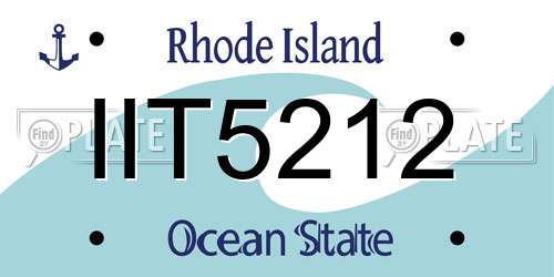 IIT5212 Rhode Island License Plate