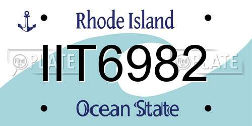 IIT6982 Rhode Island License Plate