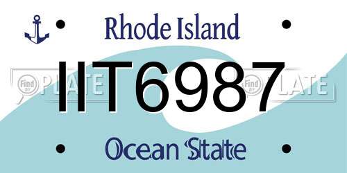 IIT6987 Rhode Island License Plate