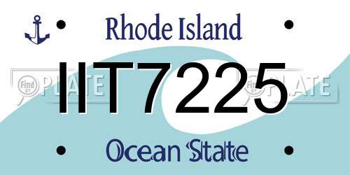IIT7225 Rhode Island License Plate