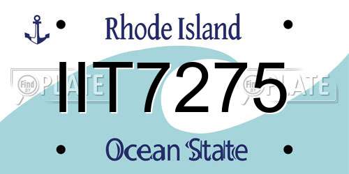 IIT7275 Rhode Island License Plate