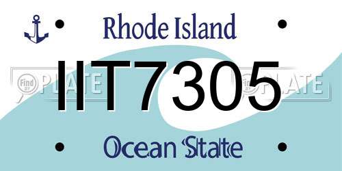 IIT7305 Rhode Island License Plate