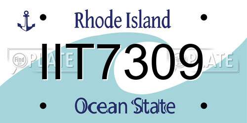 IIT7309 Rhode Island License Plate