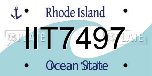 IIT7497 Rhode Island License Plate