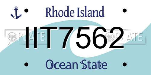 IIT7562 Rhode Island License Plate