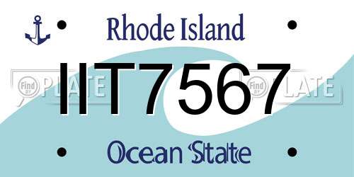 IIT7567 Rhode Island License Plate