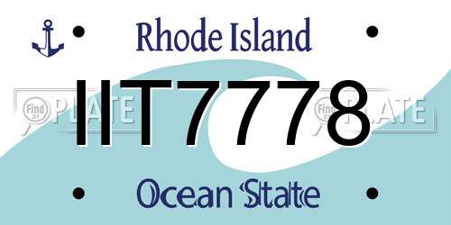 IIT7778 Rhode Island License Plate