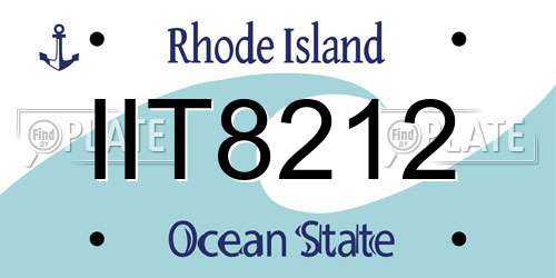 IIT8212 Rhode Island License Plate