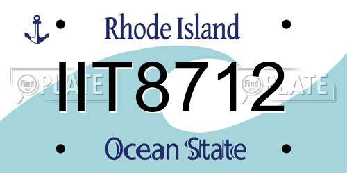 IIT8712 Rhode Island License Plate
