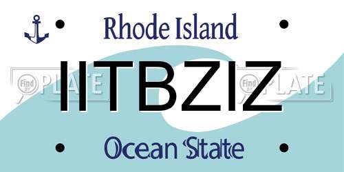 IITBZIZ Rhode Island License Plate