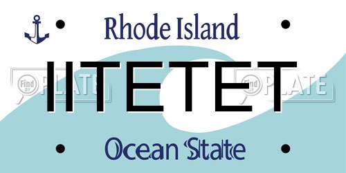 IITETET Rhode Island License Plate