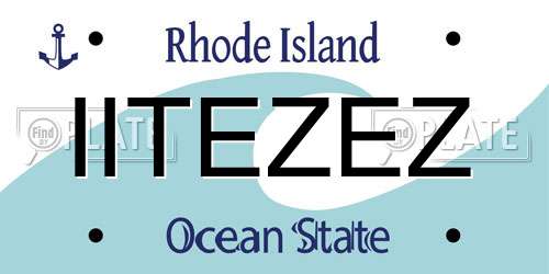 IITEZEZ Rhode Island License Plate