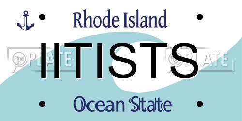 IITISTS Rhode Island License Plate