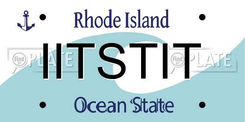 IITSTIT Rhode Island License Plate