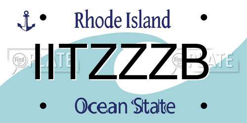 IITZZZB Rhode Island License Plate