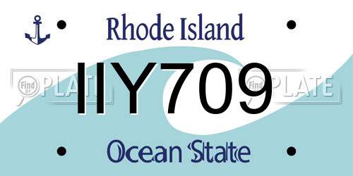 IIY709 Rhode Island License Plate