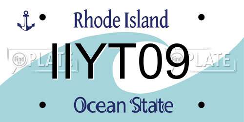 IIYT09 Rhode Island License Plate