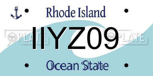 IIYZ09 Rhode Island License Plate