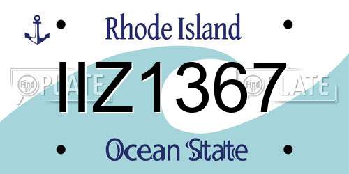 IIZ1367 Rhode Island License Plate