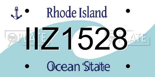 IIZ1528 Rhode Island License Plate