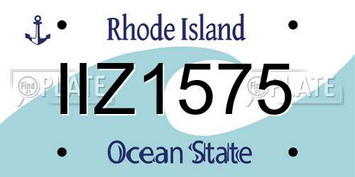 IIZ1575 Rhode Island License Plate