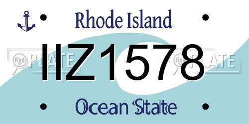 IIZ1578 Rhode Island License Plate