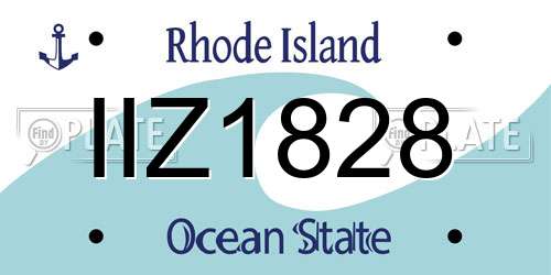 IIZ1828 Rhode Island License Plate