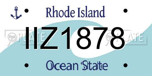 IIZ1878 Rhode Island License Plate