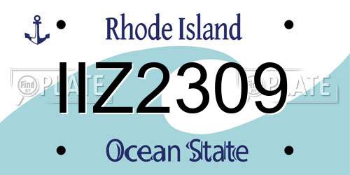 IIZ2309 Rhode Island License Plate