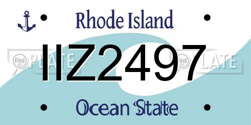 IIZ2497 Rhode Island License Plate