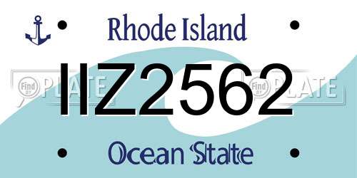 IIZ2562 Rhode Island License Plate