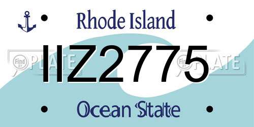 IIZ2775 Rhode Island License Plate