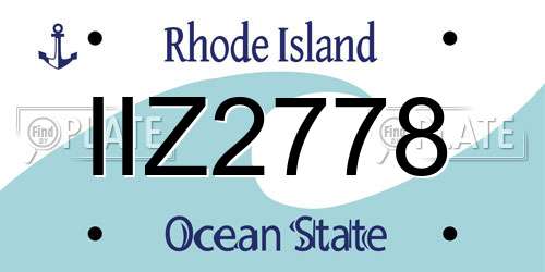 IIZ2778 Rhode Island License Plate