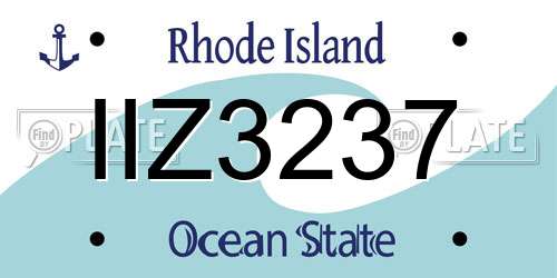 IIZ3237 Rhode Island License Plate
