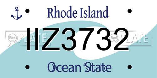IIZ3732 Rhode Island License Plate