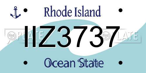 IIZ3737 Rhode Island License Plate